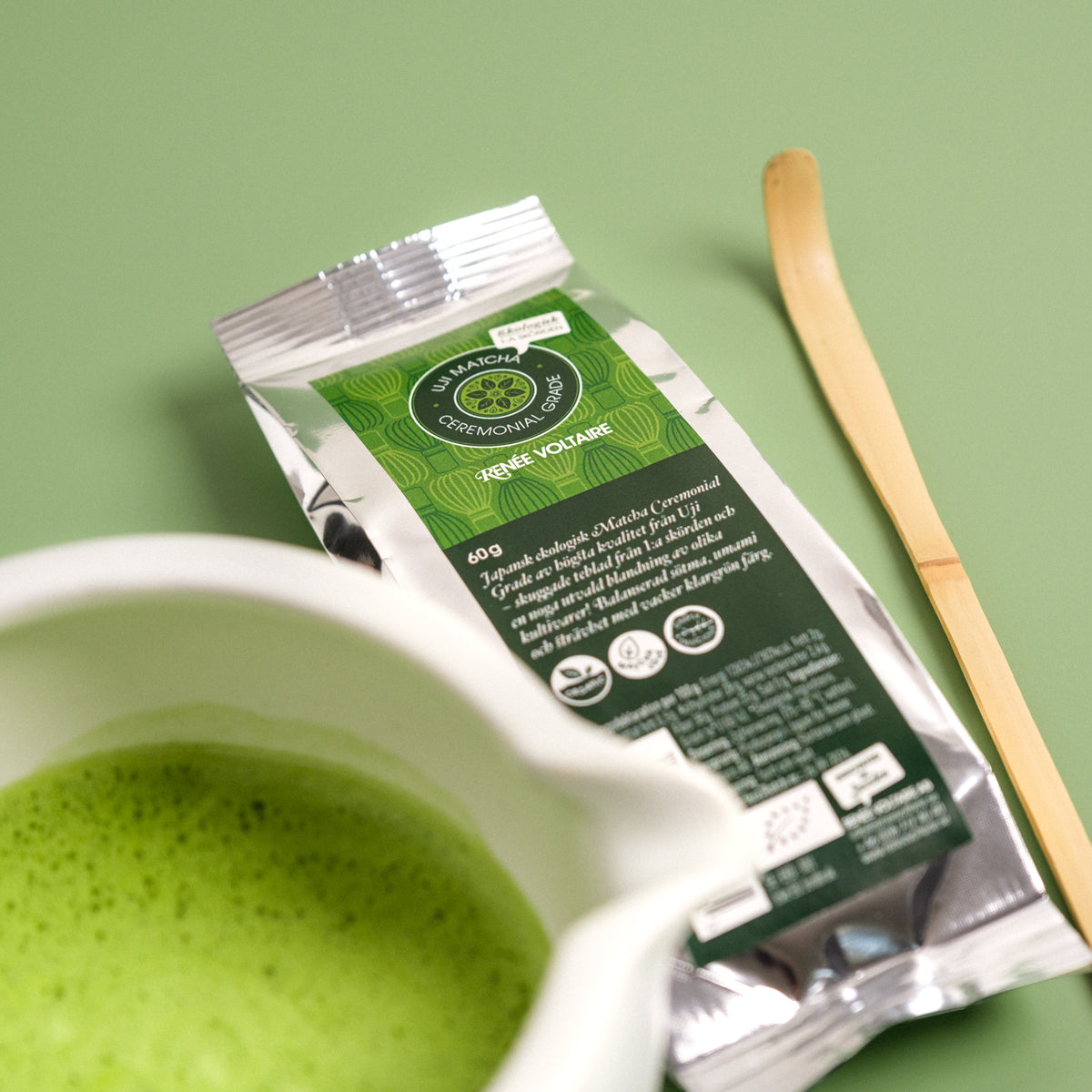 Premium ceremonial grade matcha av hög kvalitet från Japan, ekologiskt grönt tepulver för matcha latte och te